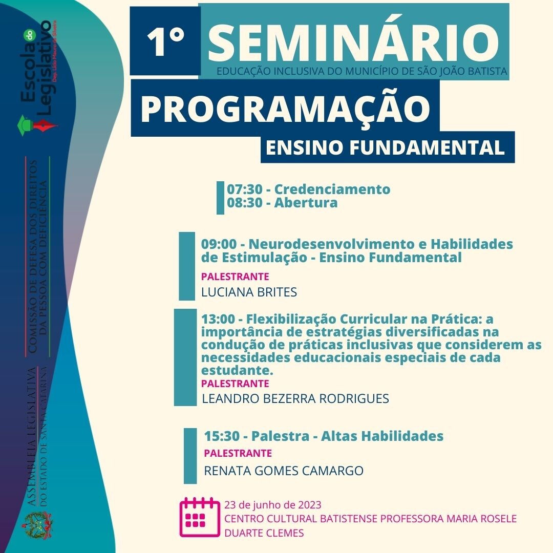 São João Batista recebe seminário sobre educação inclusiva no ensino fundamental