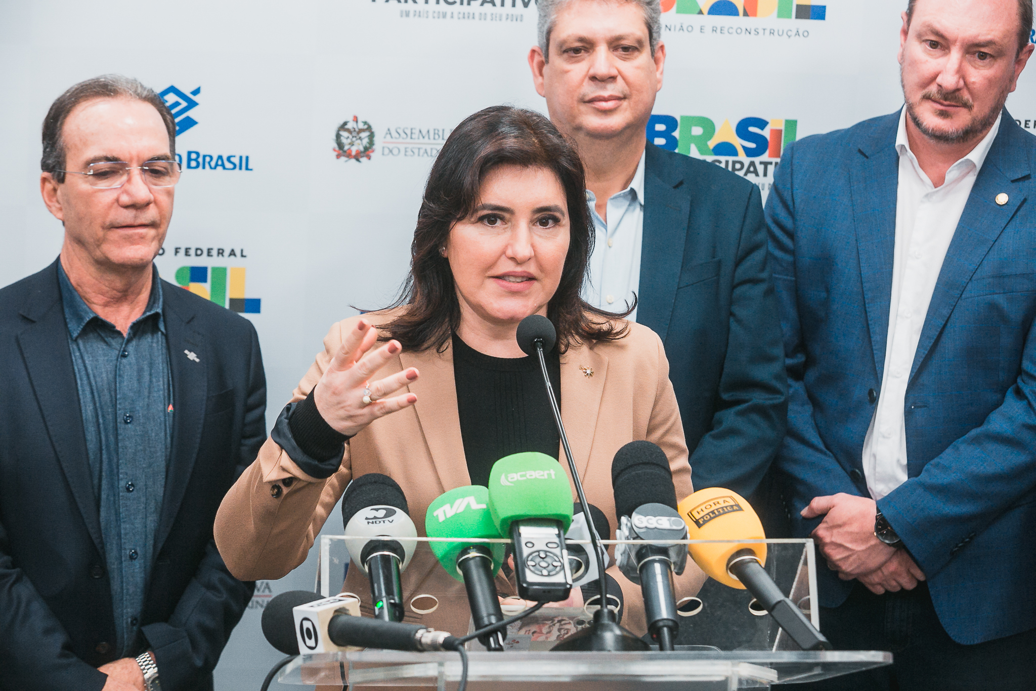 Entrevista Coletiva - PPA- Décio Lima -Simone Nassar Tebet Ministra do Planejamento -Marcio Macedo Secretaria geral da presidência-  - Deputado Mauro de Nadal (MDB)