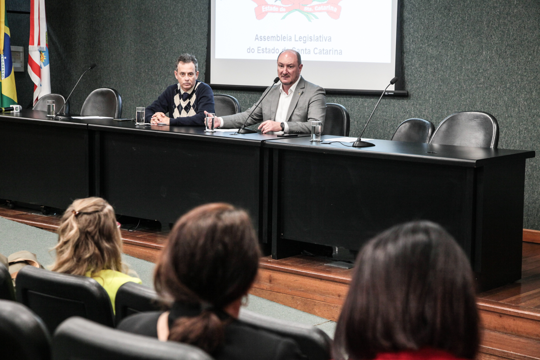 Reunião do Comseg - Promotor de justiça Marcelo Brito e Deputado Mauro de Nadal (MDB)