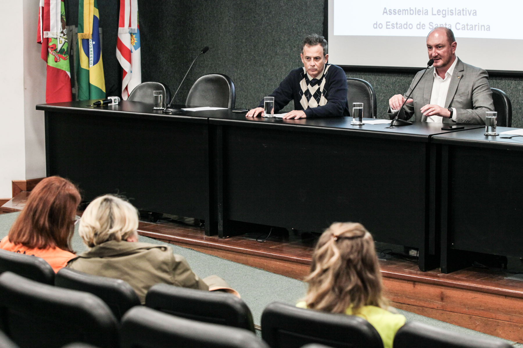 Reunião do Comseg - Promotor de justiça Marcelo Brito e Deputado Mauro de Nadal (MDB)