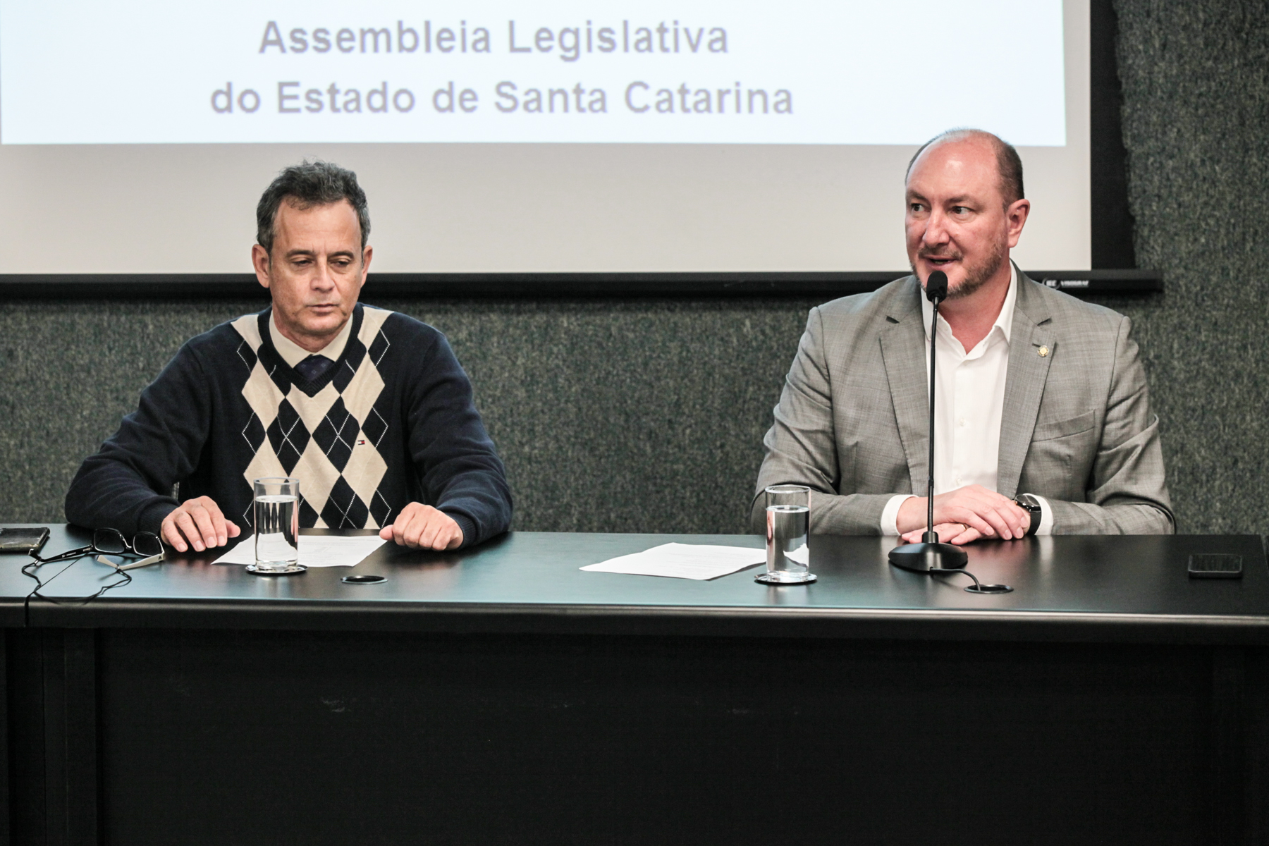 Reunião do Comseg - Promotor de justiça Marcelo Brito e Deputado Mauro de Nadal (MDB)