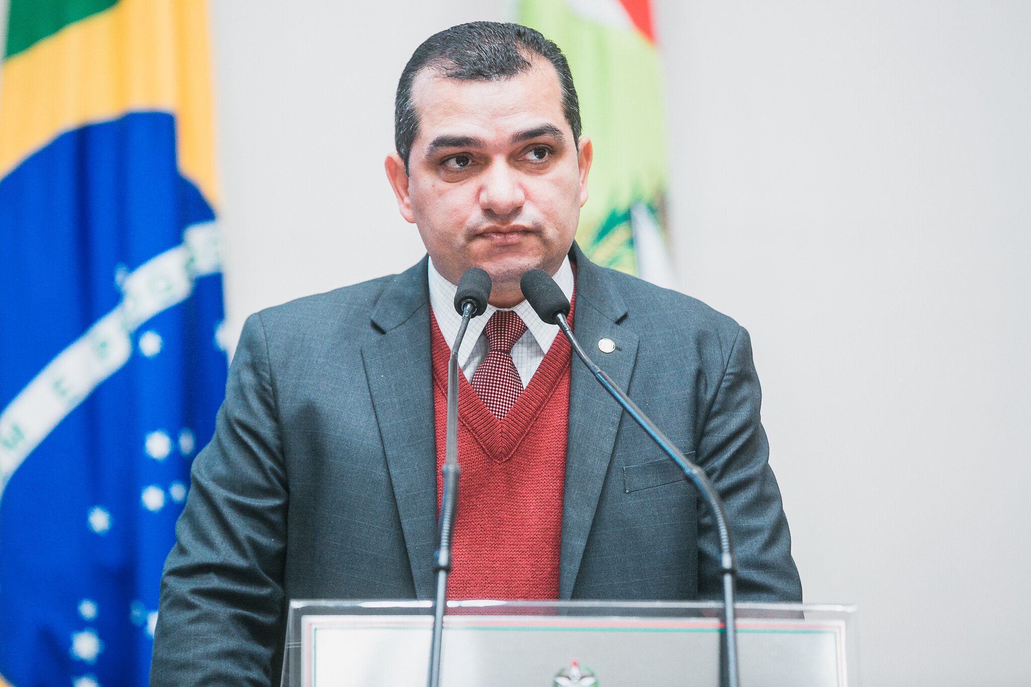 Um dos organizadores do ato, o vereador de Florianópolis Claudinei Marques (Republicanos)