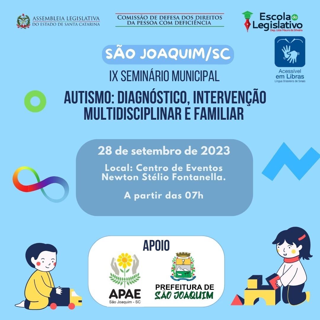 Autismo: diagnóstico, intervenção multidisciplinar e familiar é tema de seminário em São Joaquim
