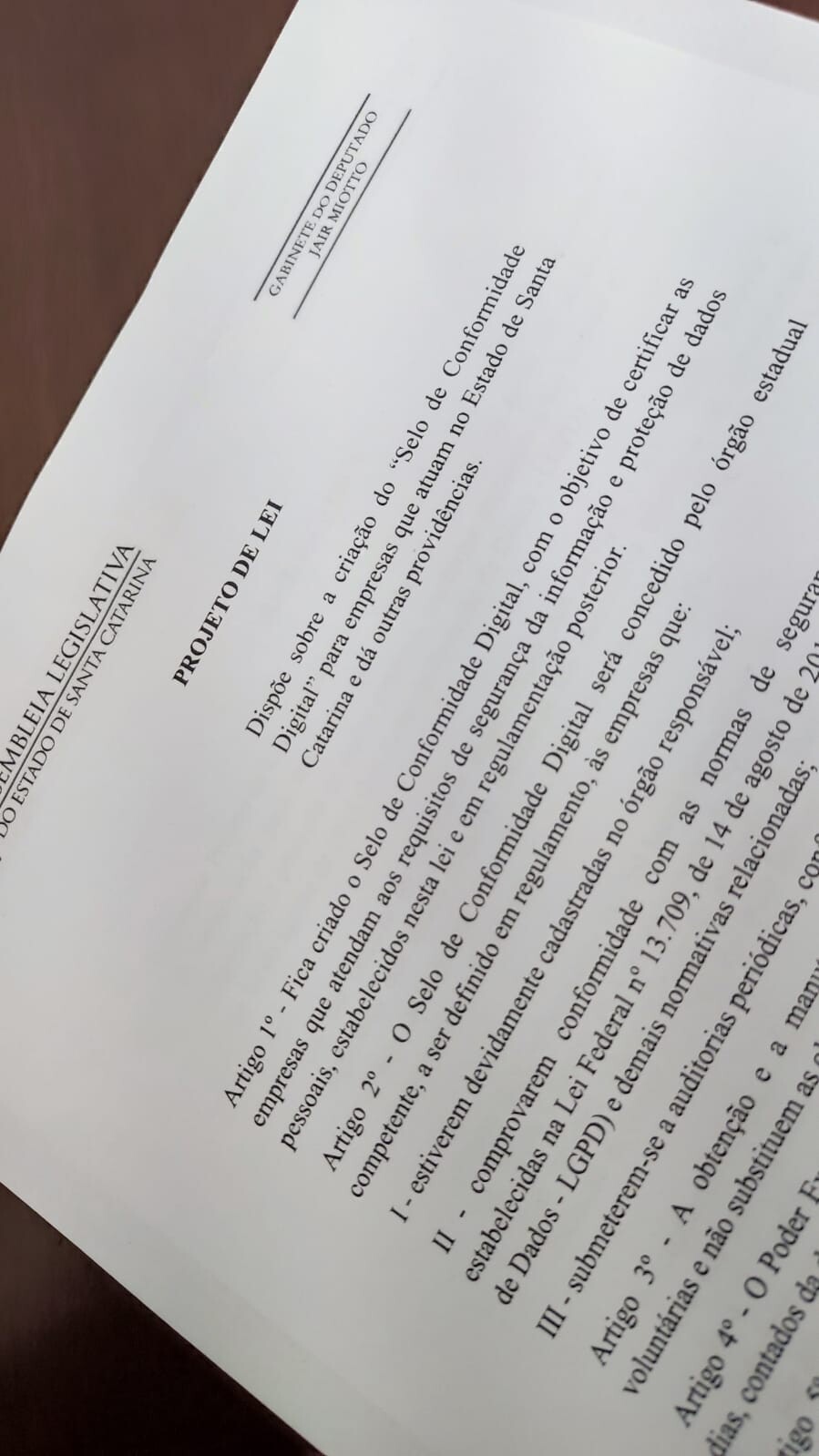 Deputado Miotto quer proteger as informações dos usuários contra vazamento de dados FOTOS: Ascom deputado Jair Miotto