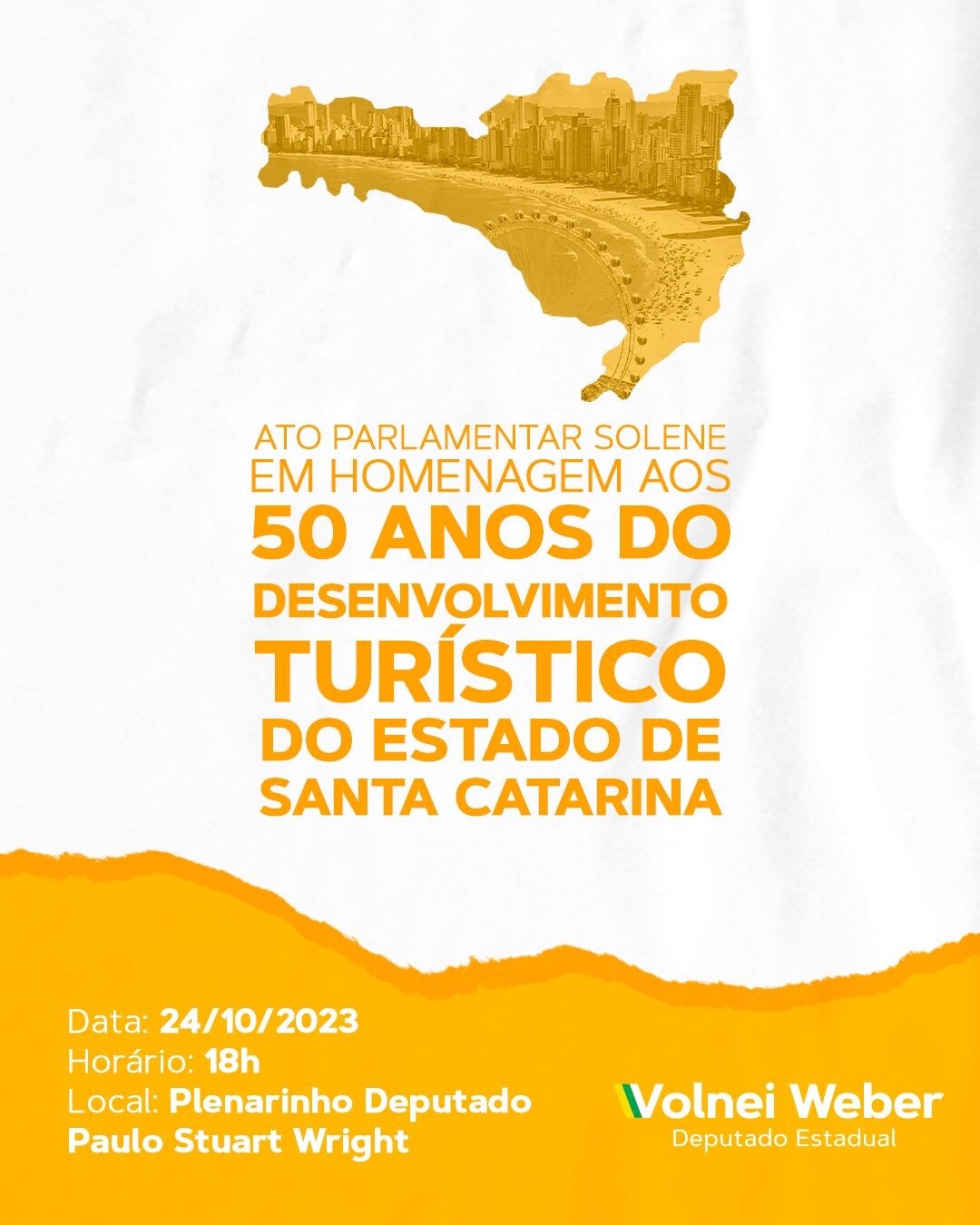 Volnei Weber realiza ato solene em comemoração aos 50 anos do desenvolvimento do turismo