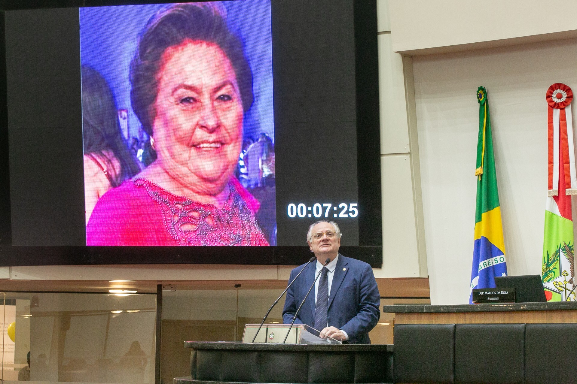 Deputado Dr. Vicente e a imagem de Teresa Maria Rubini Nicoluzzi