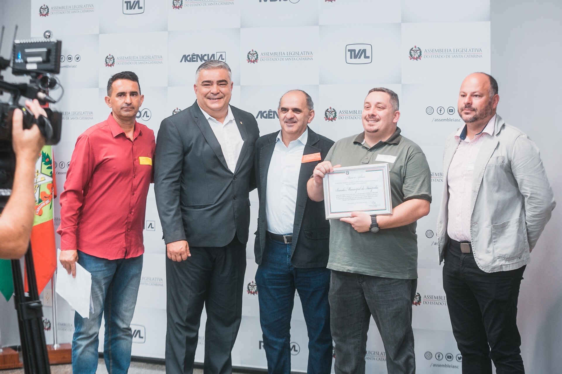 Deputado Sargento Lima e integrantes da Banda Municipal de Itaiópolis
