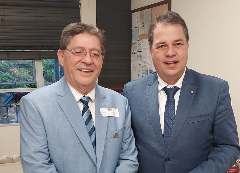 Presidente do Criciúma Esporte Clube, Vilmar Guedes, e deputado Rodrigo Minotto