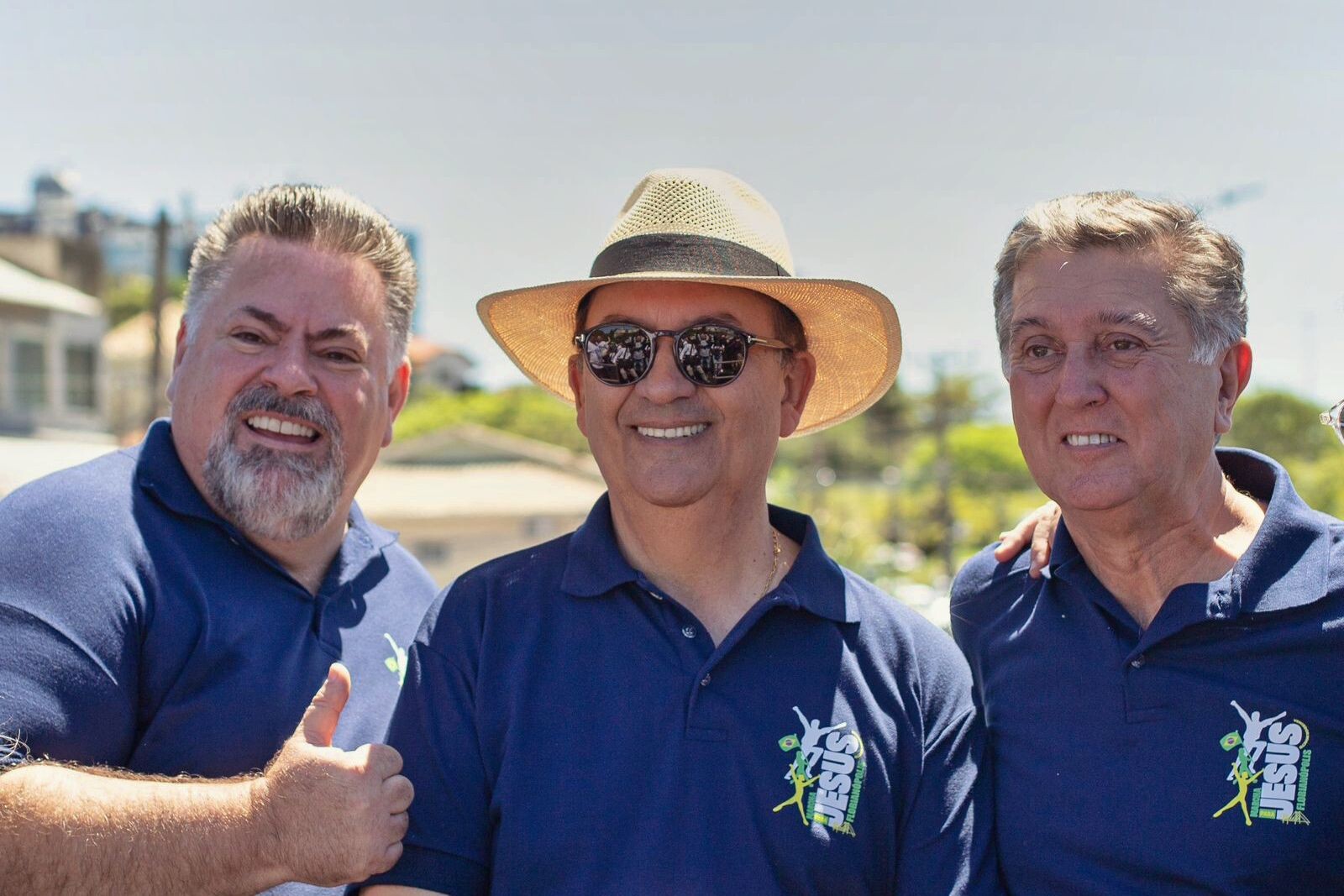 Deputado Sergio Motta, governador Jorginho Mello e o prefeito de Florianópolis, Topázio Silveira Neto