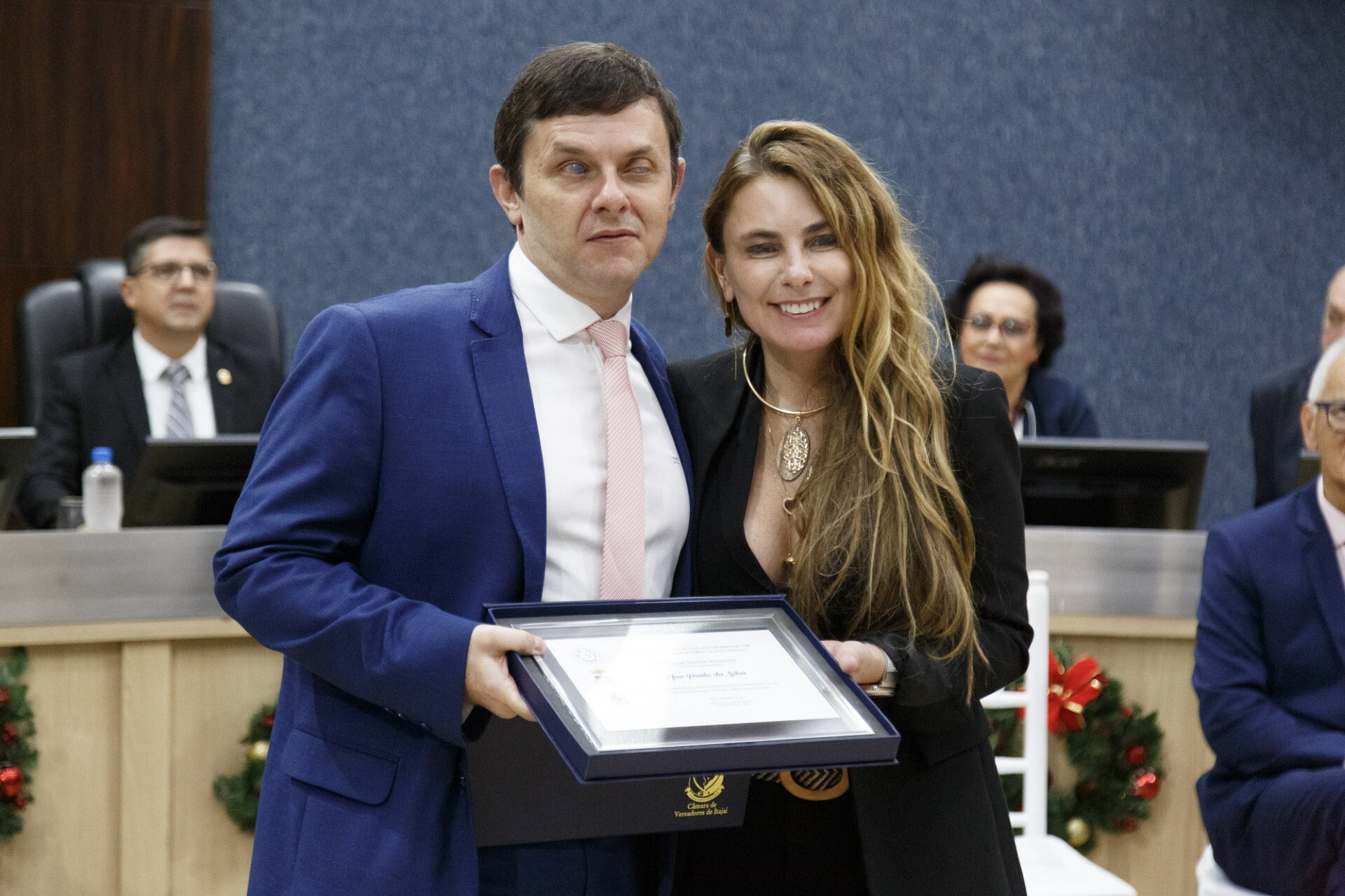 Vereador Marcelo Werner e deputada Paulinha FOTO: Câmara dos Vereadores de Itajaí