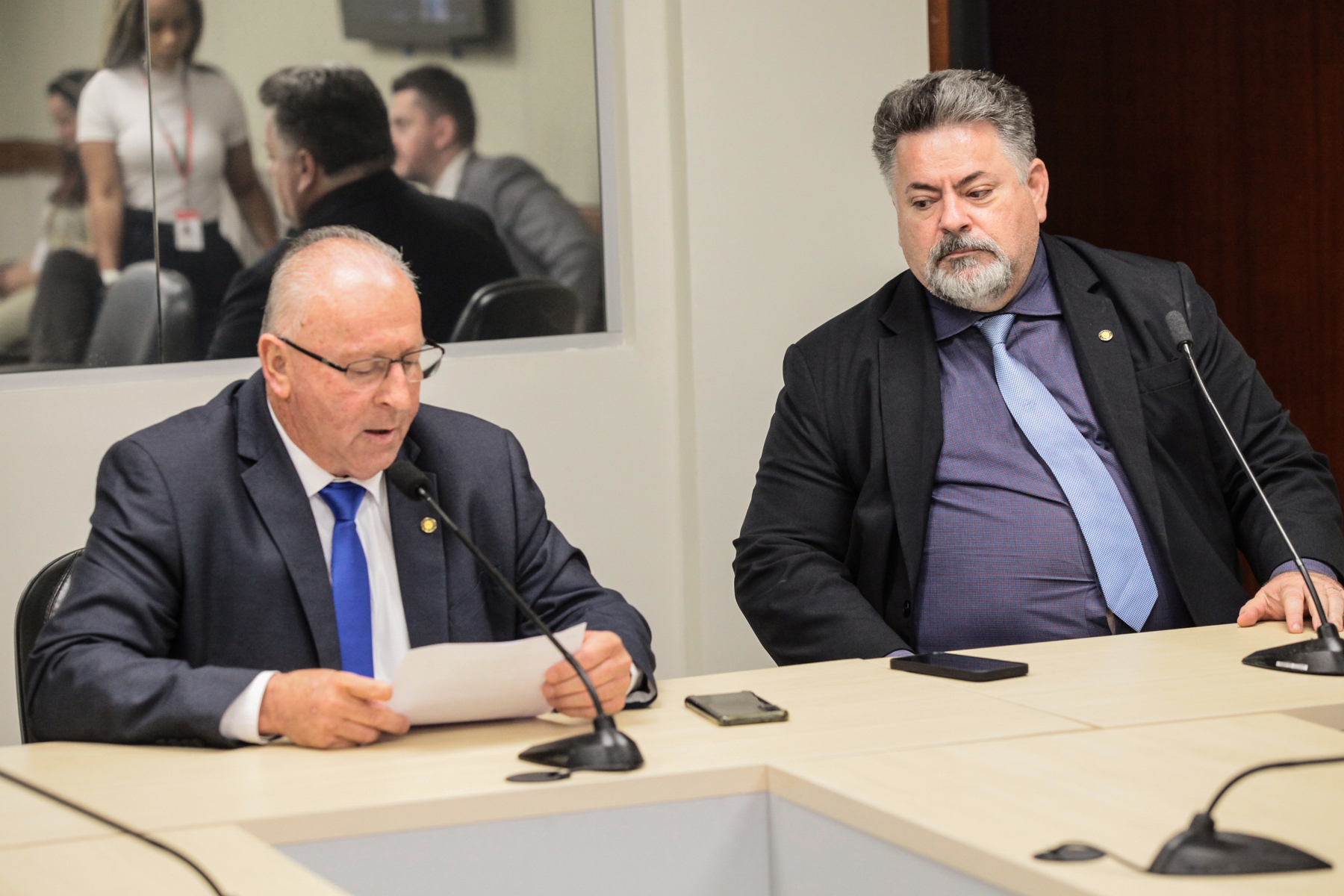 Deputado Oscar Gutz (PL) e deputado Sergio Motta (Republicanos)