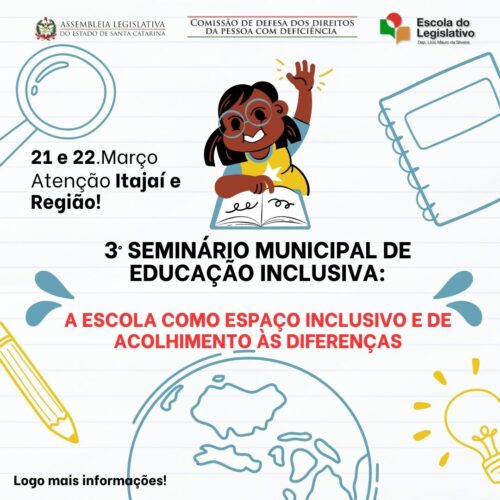 3º Seminário Municipal sobre Educação Inclusiva acontece em Itajaí nesta quinta e sexta-feira
