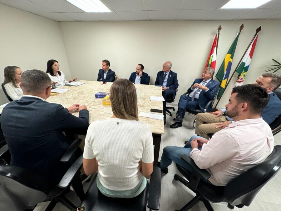 Deputado Antídio Lunelli na reunião com a diretoria da Acijs