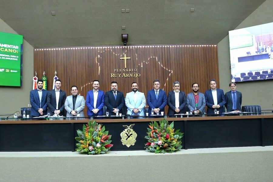 Deputado Ivan Naatz e comitiva parlamentar catarinense debateram sustentabilidade ambiental e segurança pública na AL de Manaus FOTO: Divulgação