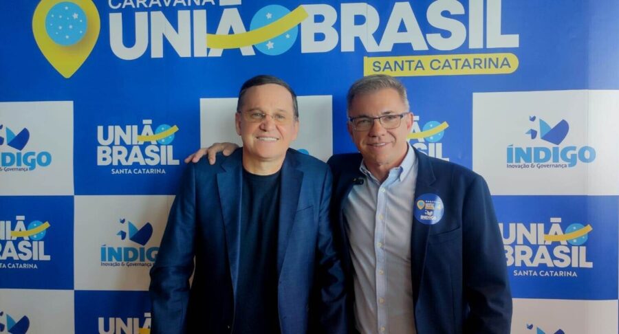 Deputado Miotto e vice-presidente do União Brasil Santa Catarina, Loureiro. FOTO: Ascom deputado Jair Miotto.