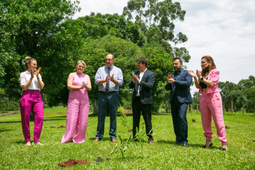 Deputados plantam mudas para neutralizar emissão de carbono no Alesc Itinerante
