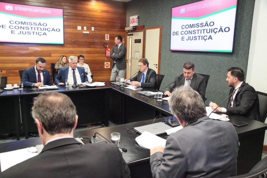 Comissão de Constituição e Justiça da Alesc, reunida na manhã desta terça-feira (19)