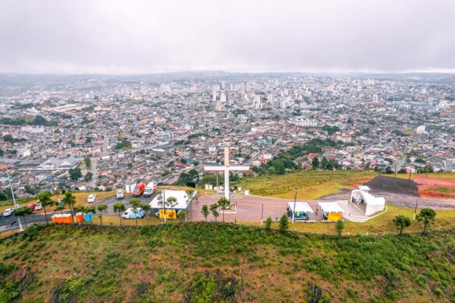 Vista aérea de Lages, palco da quarta edição do Programa Alesc Itinerante, marcado para esta semana. FOTO: Prefeitura de Lages/Divulgação
