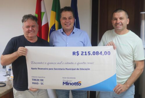 Rodrigo Minotto destina R$ 215 mil para a educação de Treze de Maio