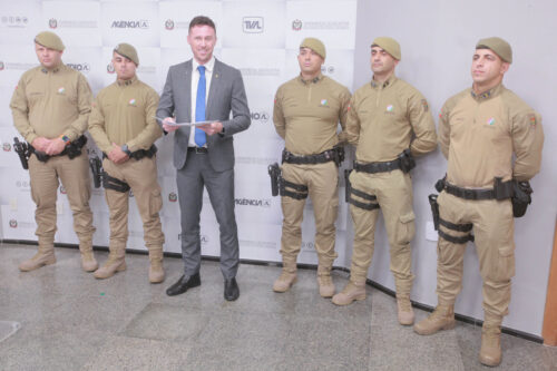 Krelling entrega homenagem da Alesc a policiais de Joinville