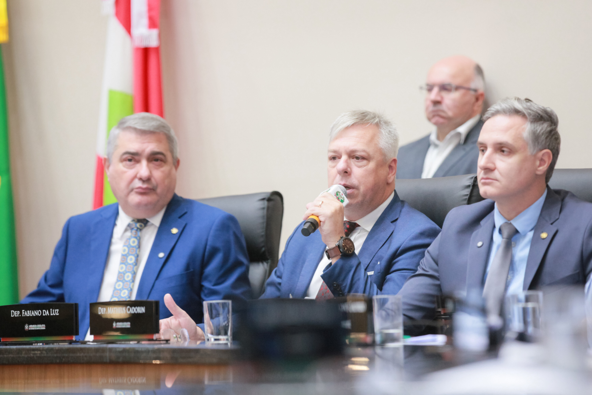- Deputado Antídio Lunelli (MDB) 	
 - Deputado Fabiano da Luz (PT) 	 - Deputado Matheus Cadorin (NOVO)