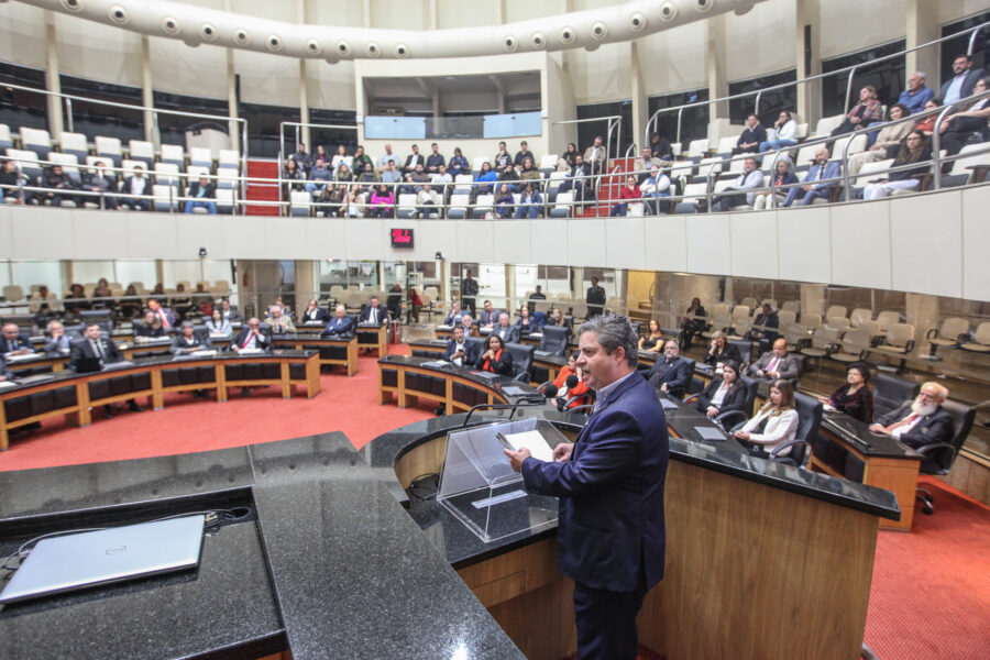Público ouve pronunciamento feito na tribuna.