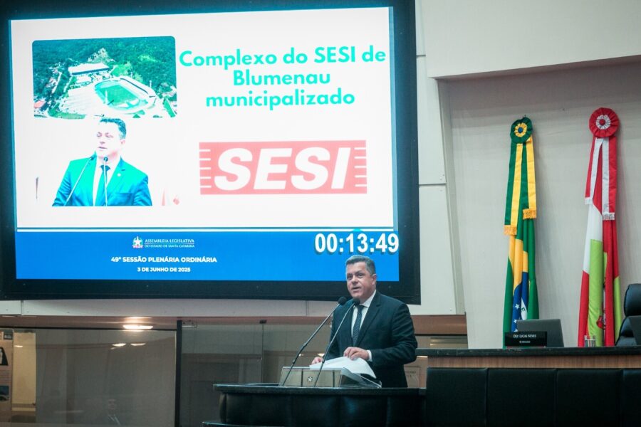 Deputado Naatz destaca união do Parlamento na municipalização do Complexo do SESI Blumenau