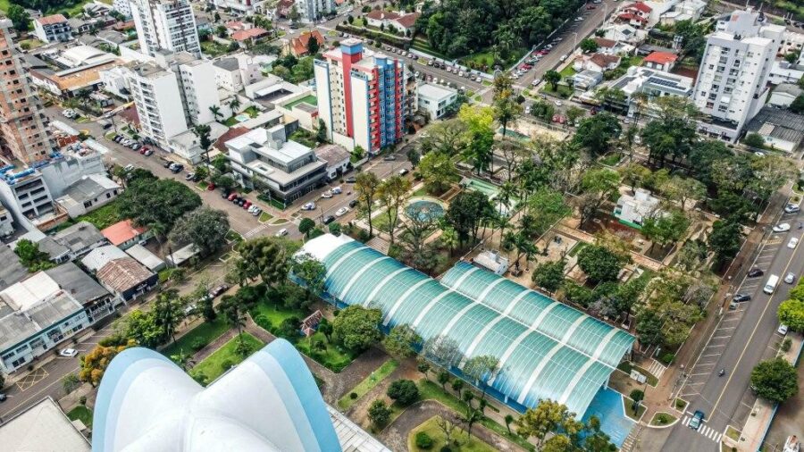 Imagem da Praça Walnir Bottaro Daniel, situada do centro de São Miguel do Oeste. FOTO: Prefeitura de São Miguel do Oeste/Divulgação