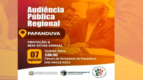 Papanduva receberá audiência pública sobre o maior programa de castração da história de SC
