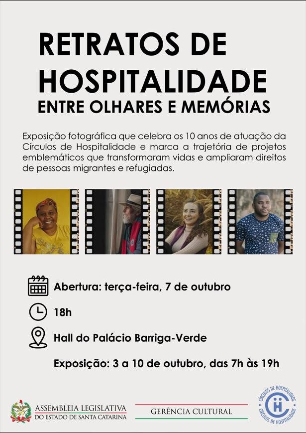 Exposição celebra 10 anos da Círculos de Hospitalidade na Alesc
