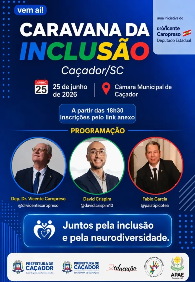 Caravana da Inclusão chega a Caçador para fortalecer debate sobre acessibilidade, neurodiversidade e direitos