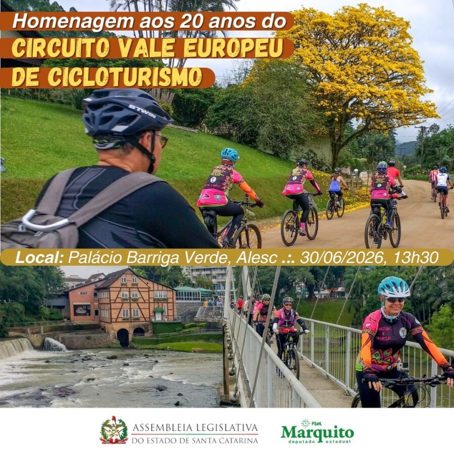 Alesc homenageia 20 anos do Circuito de Cicloturismo do Vale Europeu Catarinense