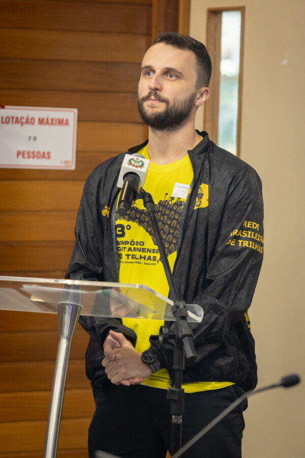 Luiz Saldanha durante o lançamento da Conferência de Cicloturismo do Circuito Vale Europeu